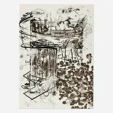Carroll Dunham, Accelerator, 1985, lithograph in colors