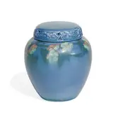 Margaret Helen McDonald for Rookwood Pottery, porcelain Vellum glaze lidded scent jar with fruit blossom decoration