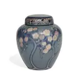 Edward Diers for Rookwood Pottery, porcelain Vellum glaze scent jar with two lids