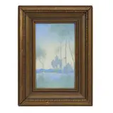 Lorinda Epply for Rookwood Pottery, porcelain Vellum glaze plaque with a scenic landscape