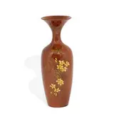 earthenware Dark Standard Glaze vase with tea rose decoration by Laura Ann Fry, sold Nov 2021