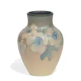 Margaret Helen McDonald for Rookwood Pottery, porcelain Vellum glaze vase with trumpet creeper decoration