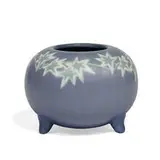 earthenware Vellum glaze vase on three stubby feet by Patti Conant for Rookwood Pottery, sold Nov 2021