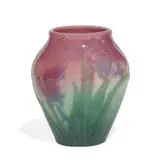 Matthew Daly for Rookwood Pottery, earthenware Flowing Glaze vase with hyacinth decoration