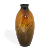 Albert R. Valentien for Rookwood Pottery, earthenware Standard Glaze vase with crisp jonquil decoration