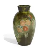 Mary Louise McLaughlin, early earthenware example of Cincinnati Limoges vase with pink and orange aster decoration