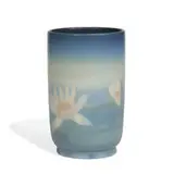 Edward T. Hurley for Rookwood Pottery, porcelain Vellum glaze vase with water lily blossom decoration