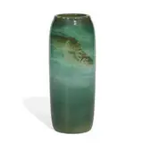 Edward T. Hurley for Rookwood Pottery, earthenware Iris glaze vase with swimming fish