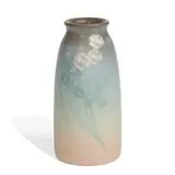 earthenware Vellum glaze vase with white clover decoration by Caroline Steinle for Rookwood Pottery, sold Nov 2021