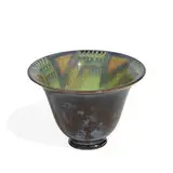 Sara Sax for Rookwood Pottery, Decorated Porcelain Yellow Tinted glaze flared vase
