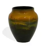 Edward T. Hurley for Rookwood Pottery, earthenware Standard Glaze vase with a scenic landscape