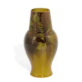 earthenware Standard Glaze vase with holly leaves and berries by Caroline Steinle for Rookwood Pottery, sold Nov 2021