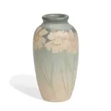 Elizabeth N. Lincoln for Rookwood Pottery, earthenware Vellum glaze vase with dianthus decoration