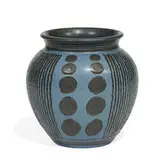 William E. Hentschel for Rookwood Pottery, porcelain vase with intricate slip trailed circles and lines