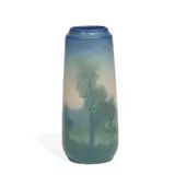 Fred Rothenbusch for Rookwood Pottery, earthenware Vellum glaze scenic vase with hazy summer view