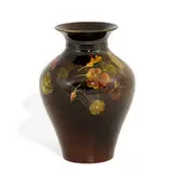 Lenore Asbury for Rookwood Pottery, earthenware Standard Glaze vase with nicely detailed nasturtium decoration