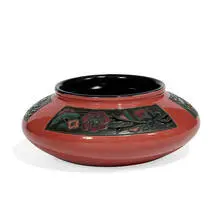Sara Sax for Rookwood Pottery, Fine porcelain French Red glaze bowl