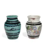 Henry Maxwell Letcher for Ohio State University, heavy earthenware vases, two