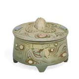 Weller Pottery, uncommon earthenware Cameo Jewel lidded box