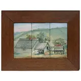 Mae Timberlake for Weller Pottery, Rare and Important earthenware Hudson six-tile tableau