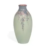 Lenore Asbury for Rookwood Pottery, porcelain Vellum glaze vase with cherry blossoms