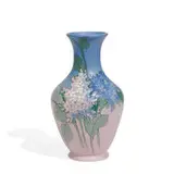 Sarah Timberlake for Weller Pottery, earthenware Hudson vase with hydrangea decoration