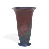porcelain vase with colorful lotus decoration by Wilhelmine Rehm for Rookwood Pottery, sold Nov 2021