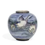 Edward T. Hurley for Rookwood Pottery, porcelain vase with water lilies