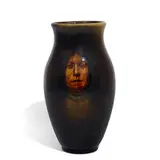 earthenware Standard Glaze vase with the Native American portrait by Sturgis Laurence for Rookwood Pottery, sold Nov 2021