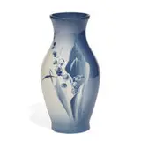 rare earthenware Azurine vase with lily-of-the-valley decoration by Josephine Inlay for Roseville Pottery, sold Nov 2021
