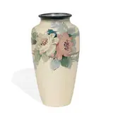 Weller Pottery, White and Decorated earthenware vase with stylish rose decoration