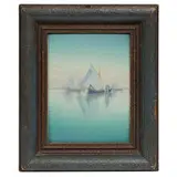 Carl Schmidt for Rookwood Pottery, Anchored in the Harbor: Vellum glaze wall plaque