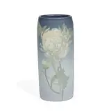 Fred Rothenbusch for Rookwood Pottery, early earthenware Vellum glaze vase with bold chrysanthemum decoration