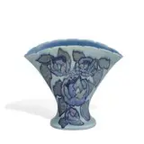 Jens Jensen for Rookwood Pottery, porcelain flat-sided vase with bold floral designs