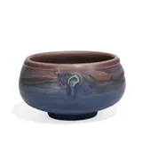 Charles S. Todd for Rookwood Pottery, earthenware bowl with three carved peacock feather