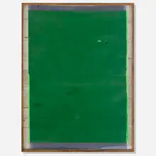 Graham Collins, Schoharie VII, 2013, spray enamel on canvas, reclaimed wood, glass, window tint
