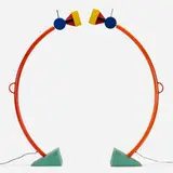Treetops floor lamps, pair by Ettore Sottsass, 1981, enameled steel, enameled aluminum, chrome-plated brass, sold Jul 2019