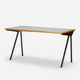 Compas desk by Jean Prouvé, 1955, enameled steel, laminate, beech, sold Jul 2019