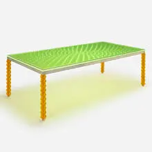 William Sawaya, Girl's Best Friend table, c. 2000, stainless steel, acrylic, glass