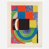 Carré Noir by Sonia Delaunay, 1969, lithograph on paper, sold Jul 2019