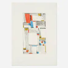 Fritz Glarner, Color Drawing for Relational Painting, 1963, lithograph on paper