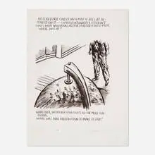 Untitled (He Could Not...) by Raymond Pettibon, 2008, ditone print on paper, sold Jul 2019