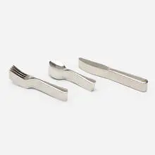 Flatware by Carlton Bradford, 1994, cast stainless steel, sold Jul 2019