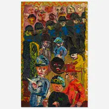 Chicago by Peter Dean, 1969, oil on board, sold Jul 2019