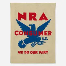 NRA (National Recovery Administration) by Dorothy Grebenak, 1963, hand-knotted wool, sold Jul 2019