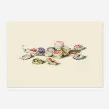 More Bottle Caps by Dalia Ramanauskas, 1970, ink on paper, sold Jul 2019