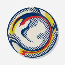Paper Plate by Roy Lichtenstein, 1969, screenprint on paper plate, sold Jul 2019