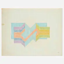 Untitled (#19) by Neil Williams, c. 1965, colored pencil on paper, sold Jul 2019