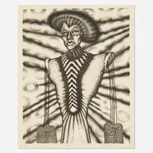 Ed Paschke, Tudor, 1976, lithograph on paper