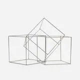 François Morellet, Trois cubes imbriqués, 1977, matte chrome-plated steel
